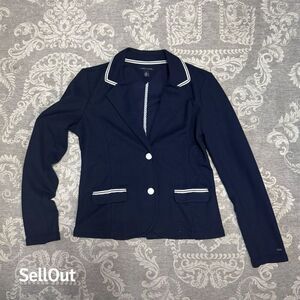 Tommy Hilfiger Women's Navy Blazer M White Trim Business Jacket